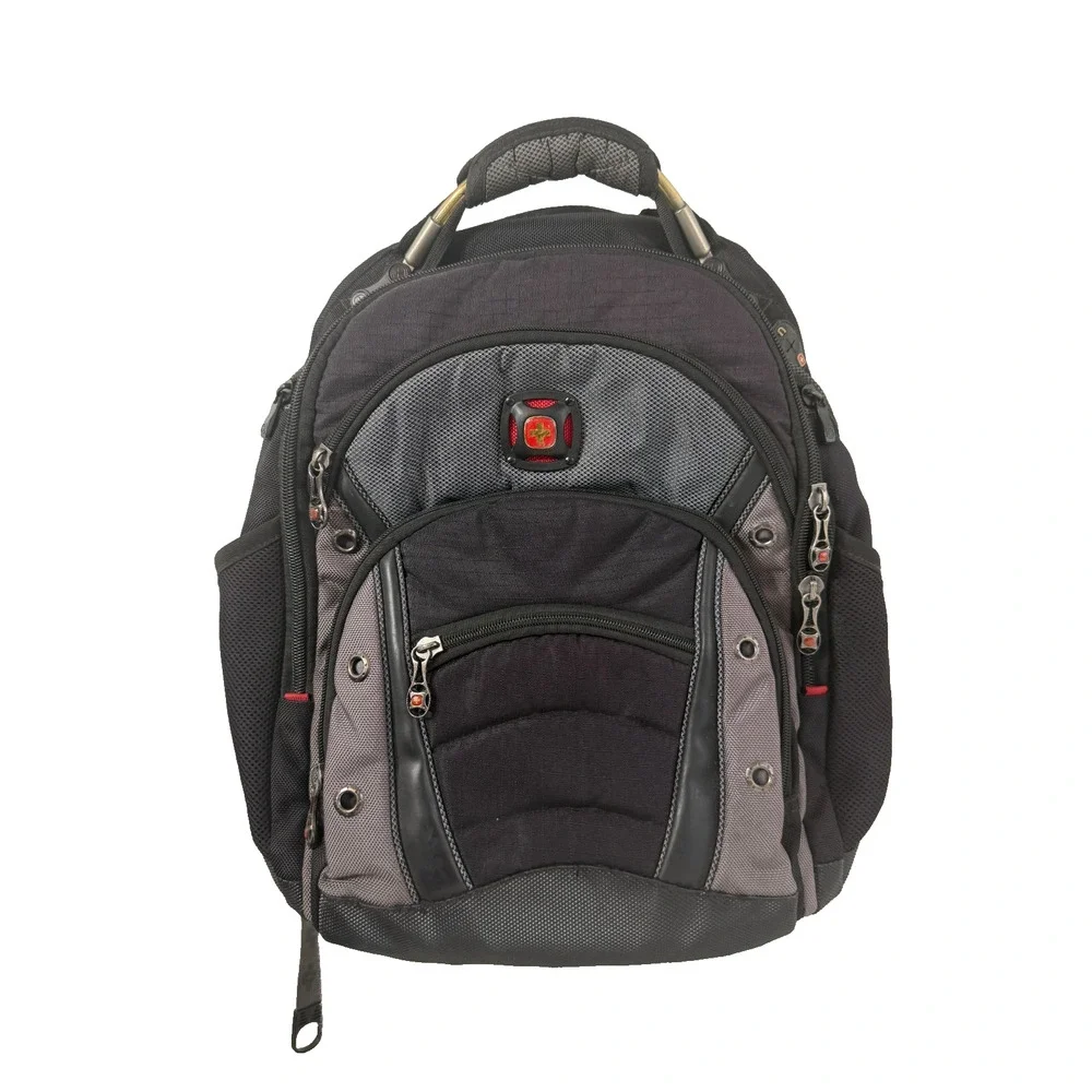 Swiss Gear by Wenger Laptop Backpack Black/Gray Durable Travel Bag Authentic